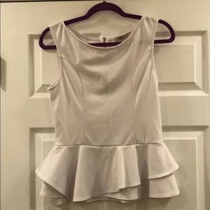 White Sleeveless Peplum Top